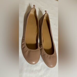 J. Crew Women's Beige Ballet Leather Flats Sz 9